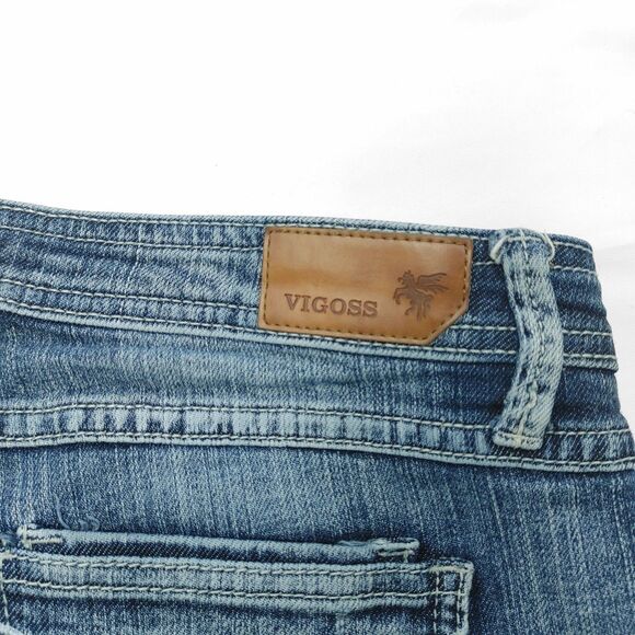 Vigoss Capri Jeans Distressed Rise Blue Denim Juniors Size 9 - Picture 10 of 13